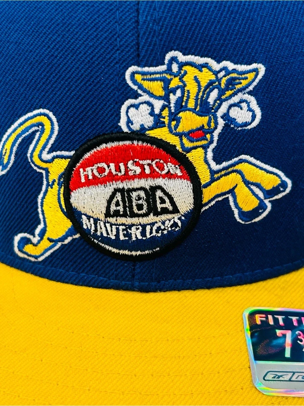 Houston Mavericks ABA Reebok NBA Hardwood Fitted Cap Hat Size 7 3/4 100% Wool